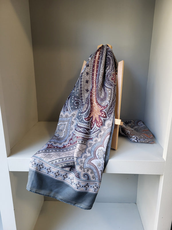 Drop 1 - 0108 Patterned Scarf - Grey