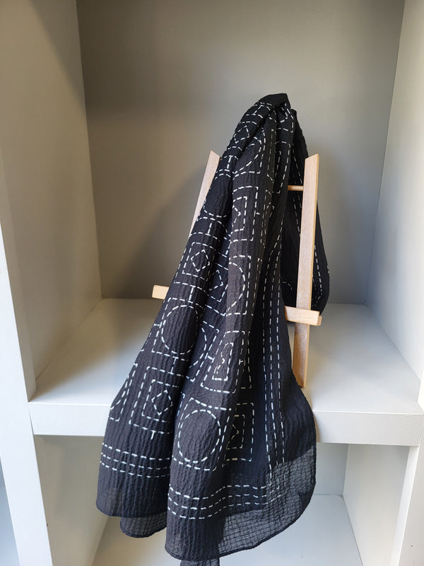 Drop 1 - 0108 Patterned Scarf - Black